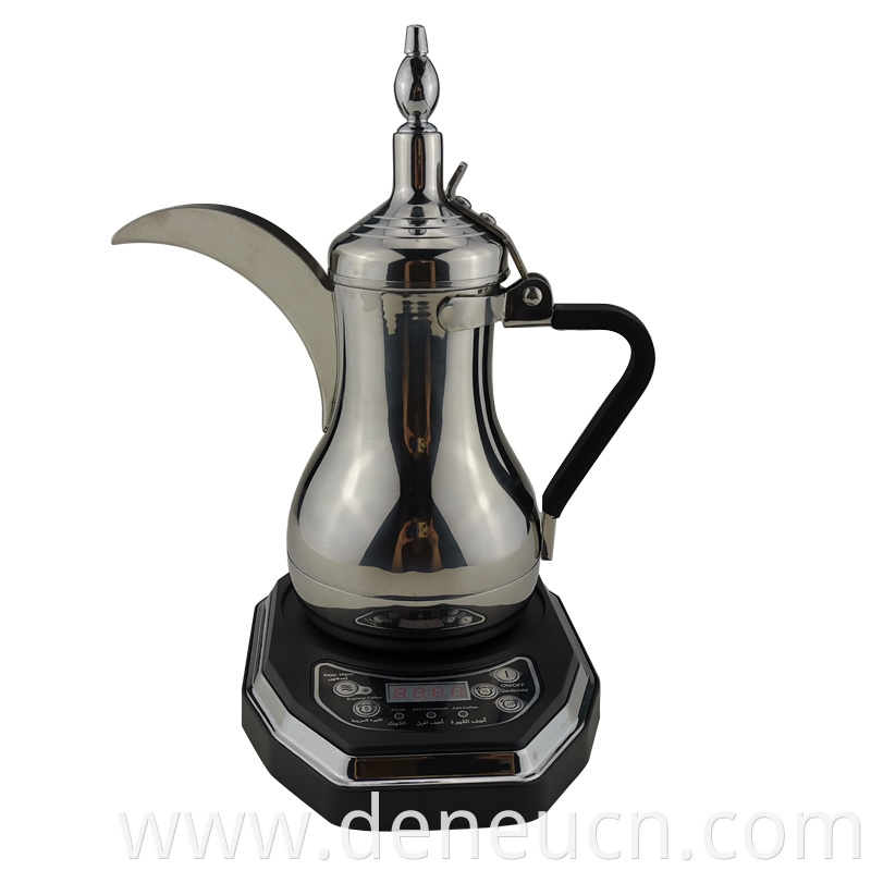 Electric 800w 1200w 1800w Arabic coffee and tea maker in gold color 400ml 600ml 1000ml